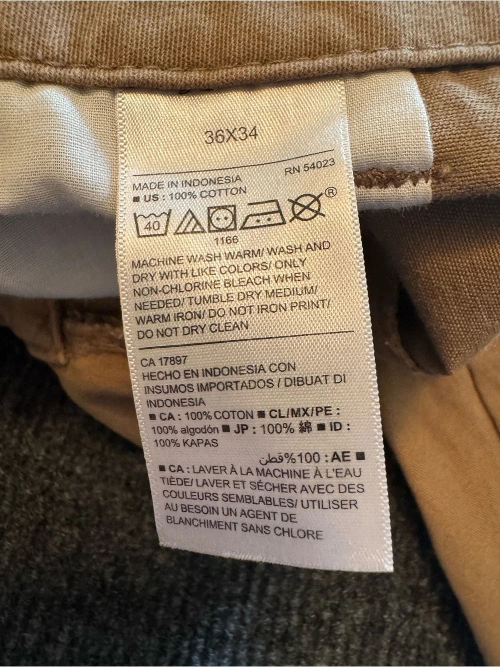 Old Navy Men’sBroken-In Straight Chino Khaki Pants Tan/Camel Size 36x34